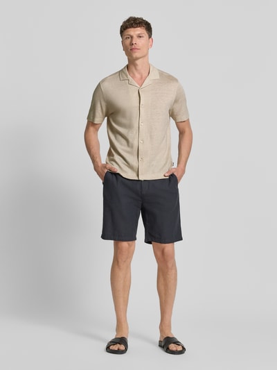 BOSS Regular Fit Freizeithemd aus Leinen-Baumwoll-Mix Modell 'H-POWELL' Beige 1