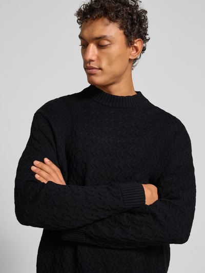 SELECTED HOMME Relaxed fit pullover van puur katoen, model 'PHILIP' Zwart - 3