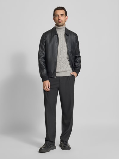 Gant Gebreide pullover met ribboorden Lichtgrijs - 1