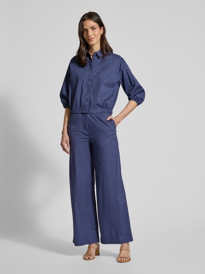 Emily Van den Bergh Wide Leg Stoffhose mit elastischem Bund Marine 1