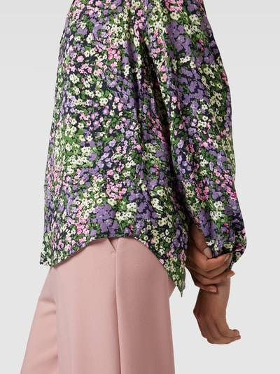 Soyaconcept Blouse met all-over bloemenmotief, model 'Abelone' Lila - 3