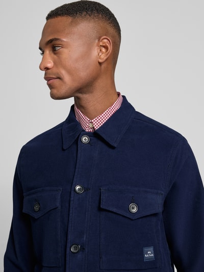 Paul Smith Hemdjacke mit Kentkragen Marine 3