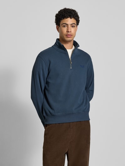 Superdry Regular Fit Sweatshirt mit Logo-Stitching Dunkelblau 4