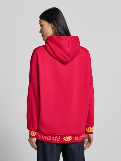 miss goodlife Bluza z kapturem o kroju oversized z czystej bawełny model 'Namasté' Mocnoróżowy 5