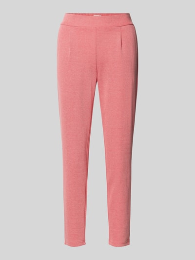 Produktfoto, schmale Slim Fit Stoffhose mit elastischem Bund Modell 'Kate' von ICHI, rosa, Baumwoll-Mix, glatte Oberfläche, Paspeltaschen