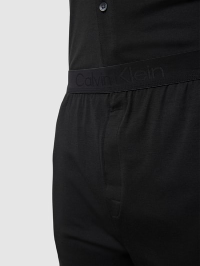 Calvin Klein Underwear Piżama z kołnierzem z połami Czarny 2