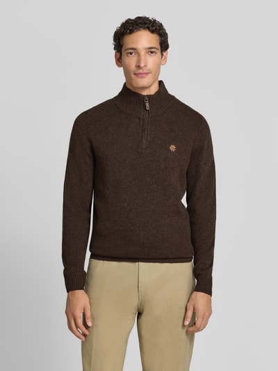 MCNEAL Regular Fit Strickpullover aus reiner Wolle Schlamm Melange 4
