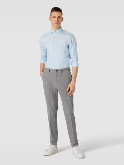 Joop! Slim Fit Business-Hemd mit Strukturmuster Modell 'Hai' Bleu 1