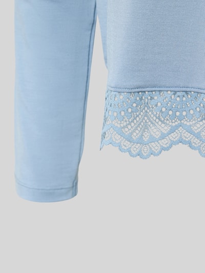 Skiny Regular Fit Longsleeve mit Spitzenbesatz Hellblau 2