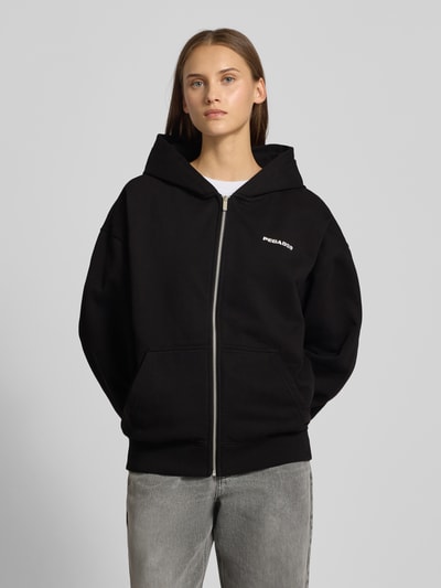 Pegador Bluza rozpinana o kroju oversized z wyhaftowanym logo model ‘Clarita’ Czarny 4