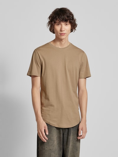 Only & Sons Lang shirt met ronde hals, model 'MATT LIFE LONGY' Taupe - 4