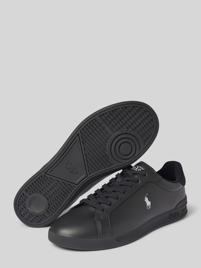 Polo Ralph Lauren Ledersneaker mit Logo- und Label-Print Modell 'HERITAGE COURT' Black 4