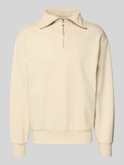 BOSS Regular Fit Troyer aus reiner Baumwolle Modell 'SIDNEY' Offwhite 2