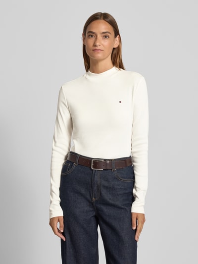 Tommy Hilfiger Bluzka z długim rękawem o kroju slim z czystej bawełny Biały 4