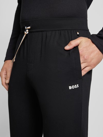 BOSS Loose fit sweatpants met labelprint Zwart - 3