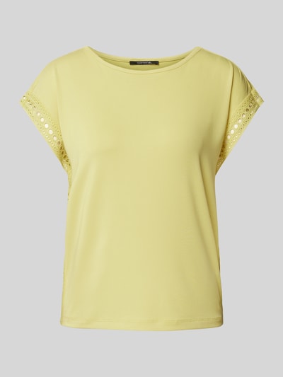 comma T-Shirt mit Lochstickerei Gelb 1