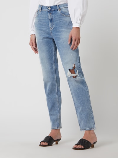 Replay Tapered fit high waist jeans met stretch, model 'Kiley' Lichtblauw - 4