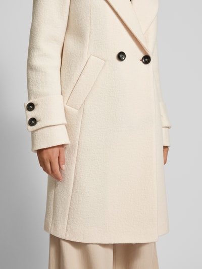 Milo Coats Lange jas met reverskraag, model 'Caro' Offwhite - 3