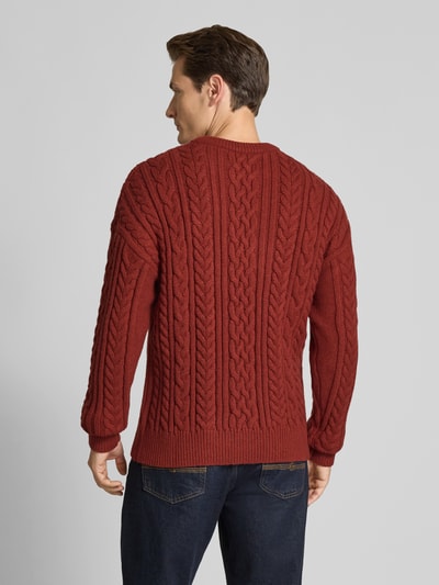 JAKE*S STUDIO MEN Gebreide pullover met kabelpatroon Rood - 5