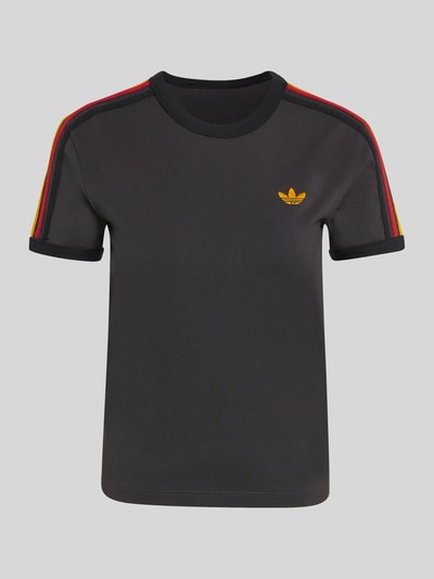 adidas Originals T-Shirt mit Label Stitching aus Baumwoll-Mix Anthrazit 2