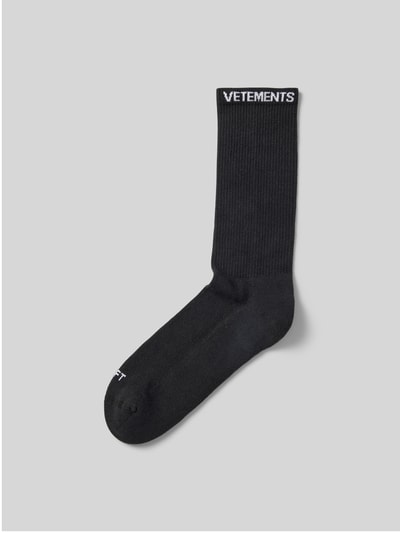 VETEMENTS Socken mit Label-Print Black 1