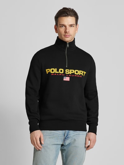 Polo Sport Bluza z kołnierzem i nadrukiem z logo Czarny 4