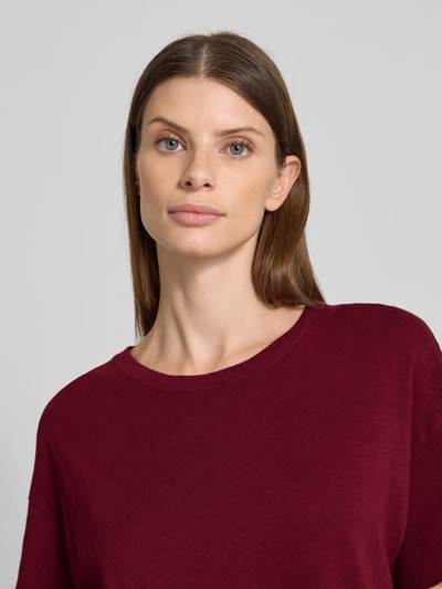 American Vintage Relaxed fit T-shirt met extra brede schouders, model 'Sonoma' Bordeaux - 3