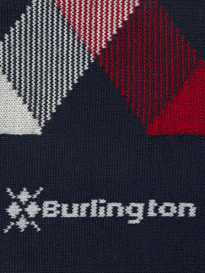 Burlington Sokken met labeldetail, model 'NEWCASTLE' Blauw gemêleerd - 2