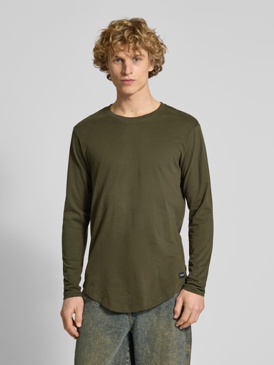 Jack & Jones Longsleeve mit geripptem Rundhalsausschnitt Modell 'ENOA' Oliv 4