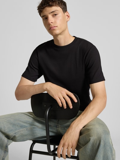 Only & Sons Regular Fit T-Shirt mit Rippstruktur Modell 'TANNER' Black 3