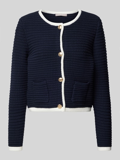 Christian Berg Woman Selection Cardigan mit Strukturmuster Marine 2