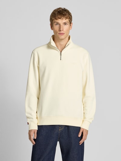 Superdry Sweatshirt mit Troyer-Kragen und Logo-Stitching Offwhite 4