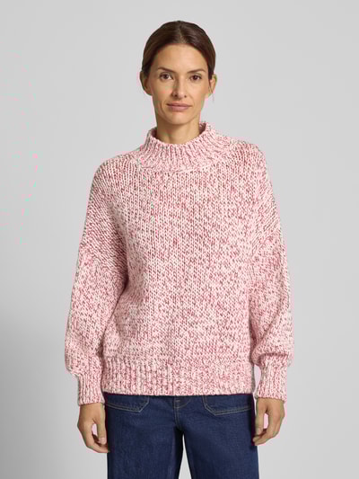 Rich & Royal Gebreide pullover met opstaande kraag Rood - 4