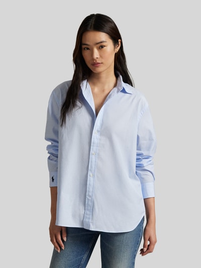 Polo Ralph Lauren Loose Fit Hemdbluse aus reiner Baumwolle Hellblau 4