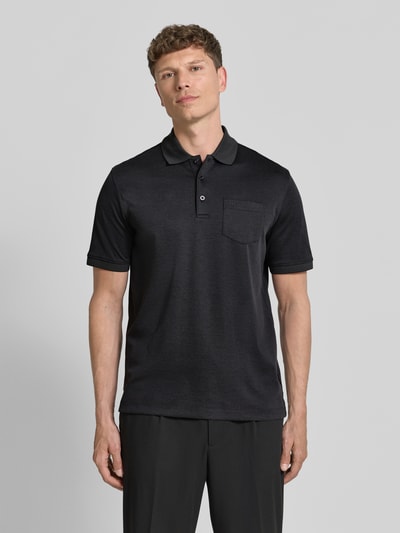 bugatti Regular Fit Poloshirt mit Brusttasche und Label-Stitching Anthrazit 4