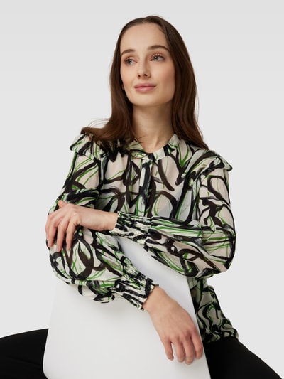 Luisa Cerano Bluse mit Allover-Muster Offwhite 3