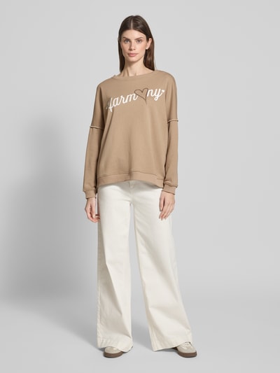 miss goodlife Sweatshirt met statementprint en ronde hals Zand - 1