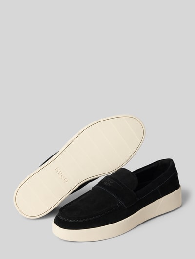 HUGO Loafer aus echtem Rindsleder Modell 'Lyde_mocc_sd' Black 4