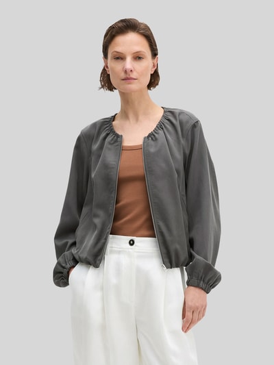 Marc O'Polo Loose Fit Jacke aus Lyocell-Leinen-Mix Dunkelgrau 4