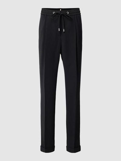 BOSS Black Women Slim fit stoffen broek met persplooien, model 'Tariyanah' Zwart - 2