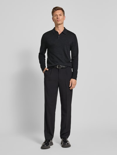 CK Calvin Klein Gebreide pullover met polokraag Antraciet gemêleerd - 1