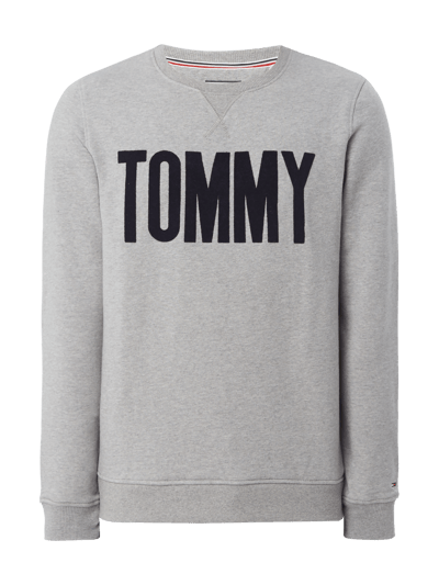 Tommy Jeans Sweatshirt mit Logo-Flockprint  Mittelgrau Melange 2