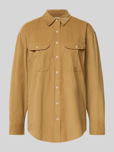 Marc O'Polo Relaxed Fit Hemdbluse aus Baumwoll-Lyocell-Mix Camel 2