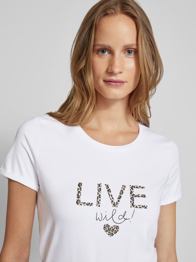 More & More T-Shirt mit Strasssteinbesatz Weiss 3