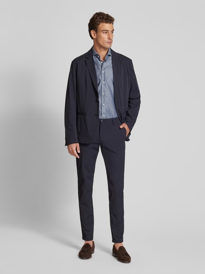 Profuomo Slim fit zakelijk overhemd met haaikraag, model 'Cutaway' Jeansblauw - 1