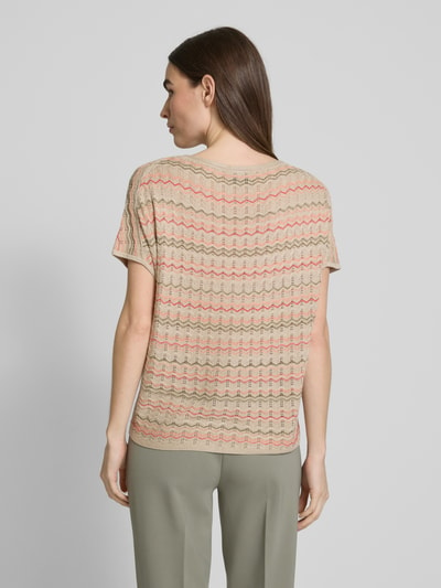 s.Oliver BLACK LABEL Loose Fit Stricktop aus Viskose-Mix mit Zackenmuster Sand 5