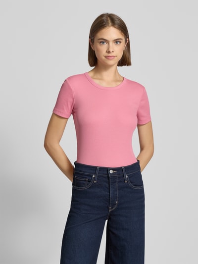 Only Slim fit T-shirt van katoenmix, model 'VAL LIFE' Rosé - 4