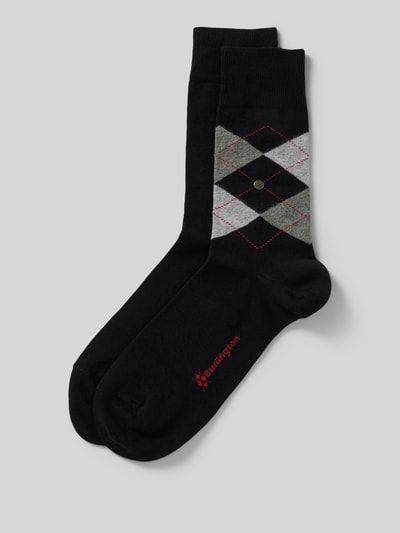 Burlington Socken mit Label-Applikation Black 1