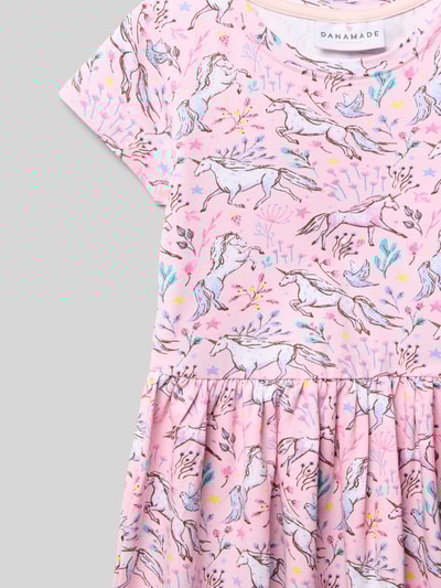 DANAMADE Jurk in all-over look met ronde hals Roze - 2