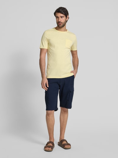 s.Oliver BLACK LABEL Bermudy cargo o kroju relaxed fit z mieszanki bawełny i elastanu Granatowy 1